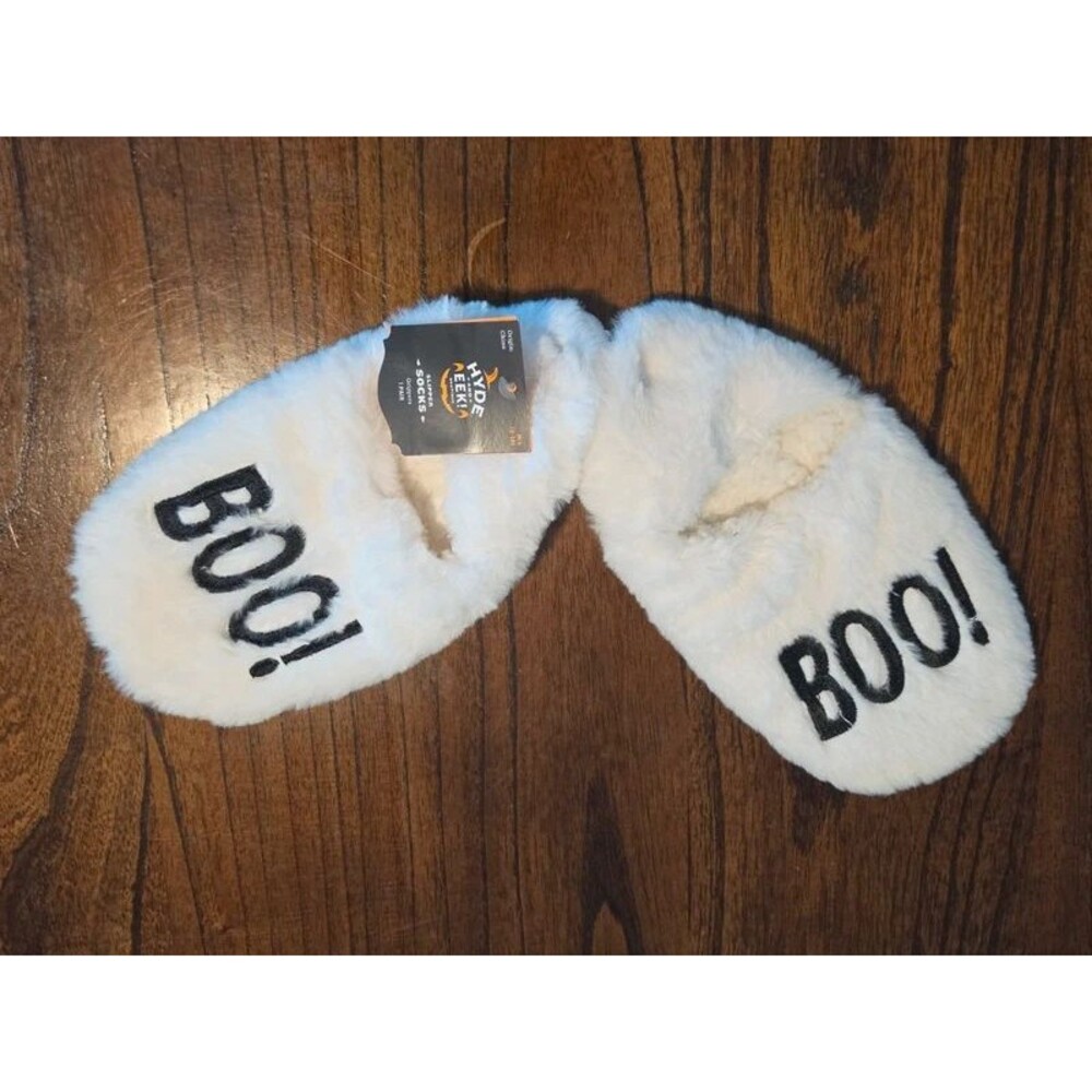 “BOO!” Slippers Grippers M/L 8-10 New